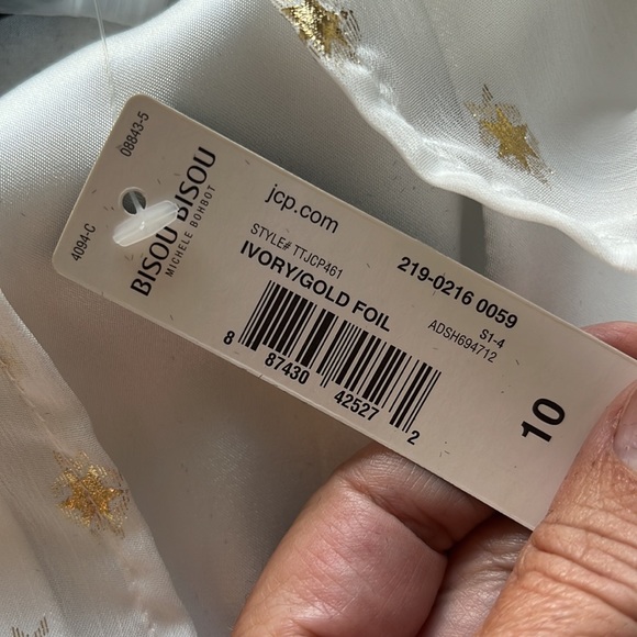 Ivory/gold star dress size 10 NWT - Picture 3 of 3